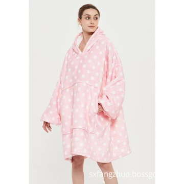 wearable custom pink long blanket hoodie oversized